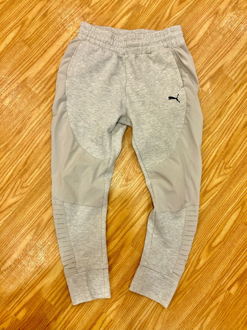 Light Grey Puma Joggers with Panel Details